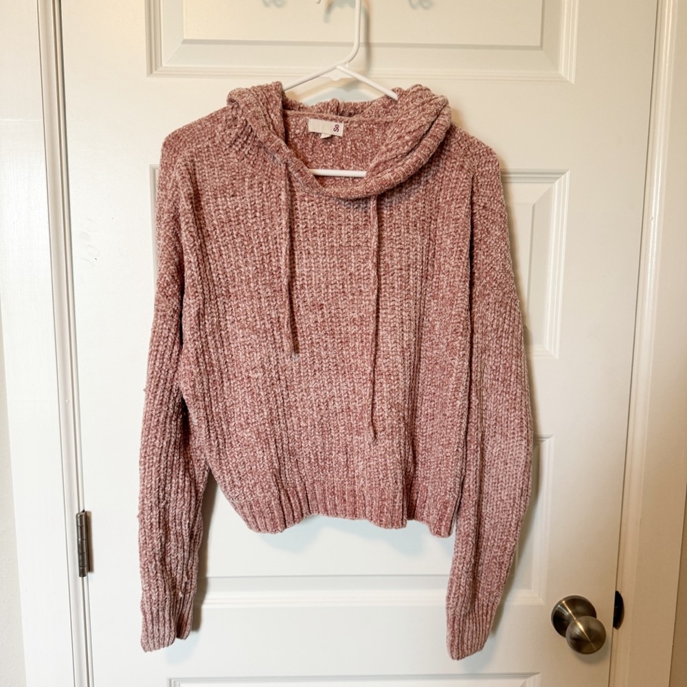 Blush Pink Soft Hooded Sweater